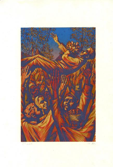 Косенков С.С. 9 Мая. Иллюстрация к рассказу Е. Носова "Красное вино Победы". 1978